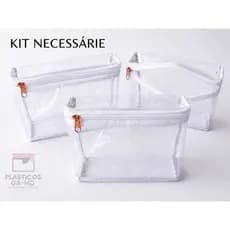 🔥Kit- c/10 unidades Necessaire Organizador Transparente Multiuso p/ Bolsas Utensílios Malas Kit Festas Frasqueira estojo