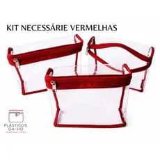 KIT- 10 a 50 Necessaires Vermelhas Organizadora - Lembrancinha - Mimos - Mães - Dias especiais -Qualidade  Premium- Mala