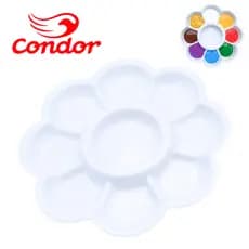 Paleta Godê Flor 8 Cavidades Condor Organiza e Mistura Cores Tinta Guache e Acrílica