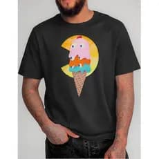 Camiseta Gamer Sorvete Gaming Jogos Retro Verão Video Games Vintage 100% Algodão Preto Branco