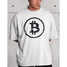 Camiseta Bitcoin Cripto Geek Tech Criptomoeda BTC Blockchain Estampa Símbolo Preto Branca