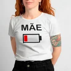 Camiseta Divertida Mãe Presente Criativo Branca Bateria Personalizada Dia das Mães Especial