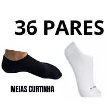 Kit 36 Pares Meias Soquete invisivel curta