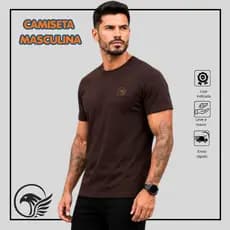 Camiseta Masculina Básica Algodão Peruana Premium Pima com Elastano