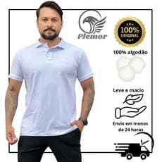 Camisa Gola polo Masculina  Premium Malha Peruana Algodão