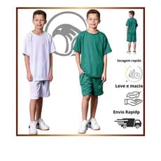 KIT 2 CONJUNTO INFANTIL MENINO PREMIUM CAMISETA ESPORTIVA SHORT ACADEMIA