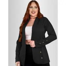 Blazer Max Feminino Afaiataria Neoprene Socia Manga Longa