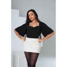 Blusa Cropped Feminina  Plus Size Duna Com Bojo Premium Social Verao Tendencia