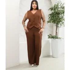 Conjunto Social Plus Size Alfaiataria Marrant Feminina Pantalona + Colete Elegante Confortavel