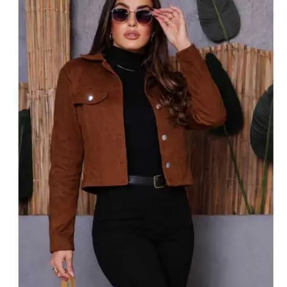 Jaqueta Casaco Feminina  Lã Batida Elegante Quentinho Botões Frotais Moda Inverno