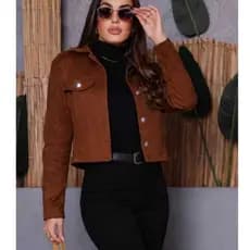 Jaqueta Casaco Feminina  Lã Batida Elegante Quentinho Botões Frotais Moda Inverno