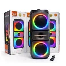 Caixa de Som Portátil Bluetooth Som Potente 50W Bateria Recarregável USB FM LED