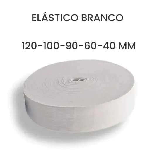 Elástico Chato Branco Todas As Medidas Rolo c\ 25 Metros