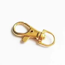 Fecho Mosquetão Dourado Base Arredondada - 30MM Fecho Lagosta para Bolsas Kit 10 pçs