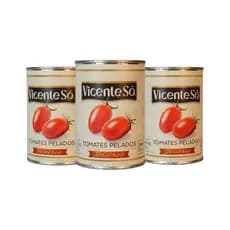 Kit Com 3 Tomates Pelados Vicente Só 400g