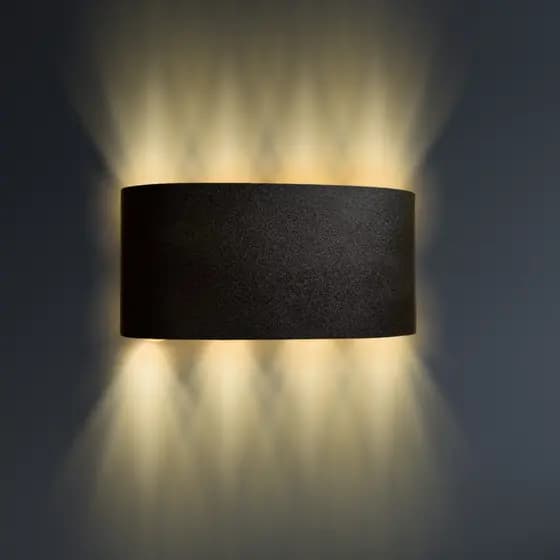 Luminária LED Arandela 8W 3000K HITEC Preto 51 Bivolt Design Moderno Compacto Iluminação Externa Residencial Comercial