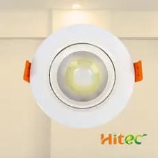 Spot De Led Embutir Redonda Hitec Bivolt Direcionável 5W 3000K Luz Branco Frio Iluminação Quartos Casas Comércios