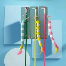 Varinha Para Gato Vara de Pesca de Brinquedo para Estímulo Animais Estimação Cor Sortidas