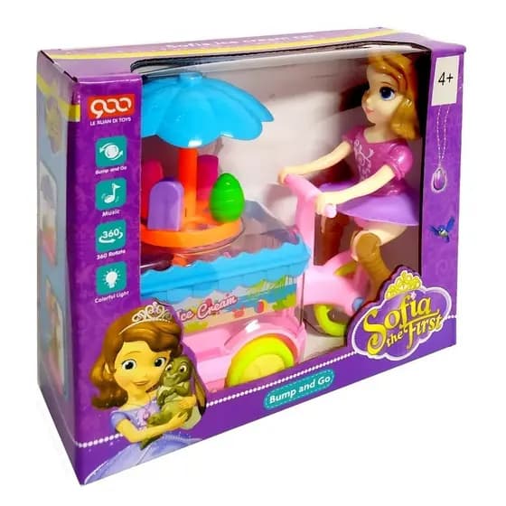 Carrinho de Sorvete Musical Sofia the First Bate e Volta Música e Luz