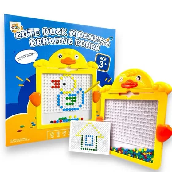 Quadro Magnético Infantil - Patinho Criativo com Caneta e Bolinhas Coloridas!