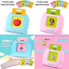 Leitor De Cartões Em Inglês E Português Brinquedo Eletrônico Infantil 112 Cards kids total 224 Palavras Educativo