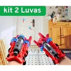 Luva Lança Dardos Homem Aranha Infantil Brinquedo Spider Man Herói Lançador Teia Ventosa