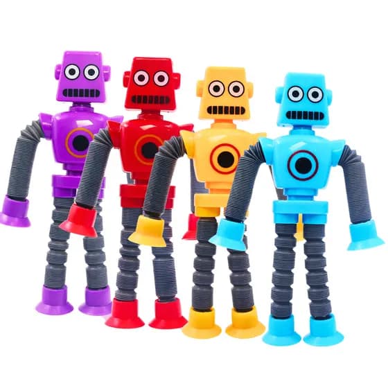 Robô estica e gruda Cartoon pop it Tubo Telescópico Fofo Design Criativo Brinquedo infantil