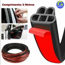 Borracha Vedação Automotiva 5M 5 Furos Super Grossa Anti Ruído Compatível Uno Gol Palio Up HB20