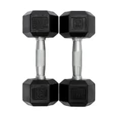 Kit Dumbell de 7kg Sextavado Emborrachado Vulcanizado Peso Academia Casa - (2 Unidades)