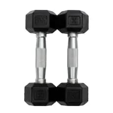 Kit 2 Halteres 3kg Sextavado Emborrachado Vulcanizado Dumbell Peso de Academia Musculação Borracha - (2 Unidades)