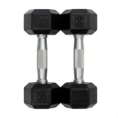 Conjunto de 2 Dumbells de 4kg Sextavados Emborrachado Vulcanizados Academia Musculação Peso - (2 Unidades)