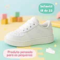 Tênis Infantil Branco Confortável e Estiloso para Meninos e Meninas do 18 ao 33!