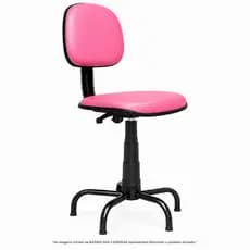 Cadeira Costureira Universal NR17 Ergonômica Giratória - Rosa