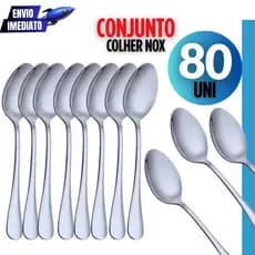 Jogo 80 Peças -Talheres Inox Colher Premium Casa Cozinha Buffet Restaurante Banquete Premium Colheres