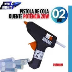 Kit 2 uni Pistola cola quente 20W + 4 bastões – bico fino, bivolt e aplicação precisa!