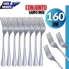 Kit 160 Peças -Talheres Inox Garfo Premium Casa Cozinha Buffet Restaurante Banquete Premium Garfos