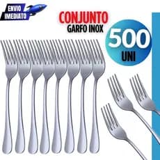 Kit 500 Peças -Talheres Inox Garfo Premium Casa Cozinha Buffet Restaurante Banquete Premium Garfos
