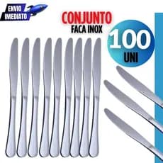 Conjunto 100 Peças -Talheres Inox Faca Premium Casa Cozinha Buffet Restaurante Banquete Faqueiro