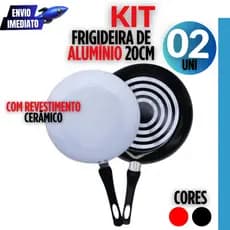 KIT 02-  Frigideira Antiaderente De Cerâmica Com Cabo de Silicone 20cm Qualidade Máxima