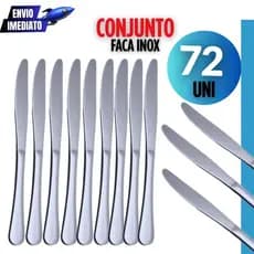 Conjunto 72 Peças -Talheres Inox Faca Premium Casa Cozinha Buffet Restaurante Banquete Premium Facas
