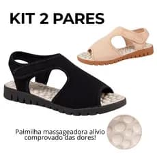 Kit Pares Sandália Feminina Ortopédica Massageadora Papete Anatômica Ultra Conforto Macia Casual