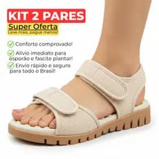 Kit Pares Sandália Feminina Ortopédica Papete Anatômica Massageadora Confortável Leve Macia Casual