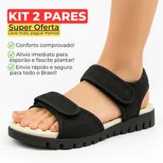 Kit Pares Sandália Ortopédica Feminina Papete Anatômica Massageadora Ultra Conforto Leve Macia