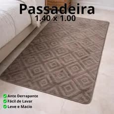 Passadeira Corttex 1,00x60 Sala Quarto Tapete Premium Antiderrapante Lavável Macio Untra Conforto