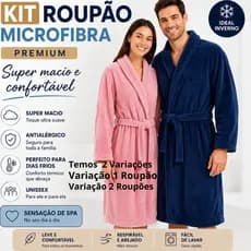 Roupão Plush Microfibra Adulto Unissex Toque Aveludado Macio Quentinho Tamanho M e G