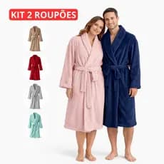 Roupão Microfibra Plush Adulto Toque Macio Quentinho Unissex Masculino e Feminino Tamanho M e G
