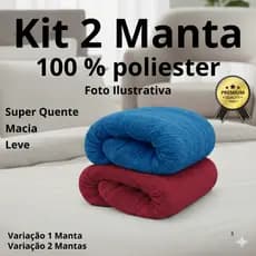Kit Mantas Microfibra Felpuda Casal Super Macia e Quentinha