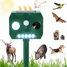 Repelente De Animais Ultrassônico Solar Afasta Cães, Gatos, Morcegos, Pássaro, Ratos