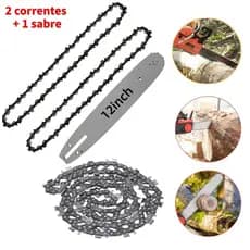 Kit Sabre + Corrente 12 Polegadas P/ Motosserra 31 Dentes PREMIUM