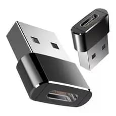Adaptador Usb Tipo C Fêmea P/ Usb 2.0 Macho Cor Preto